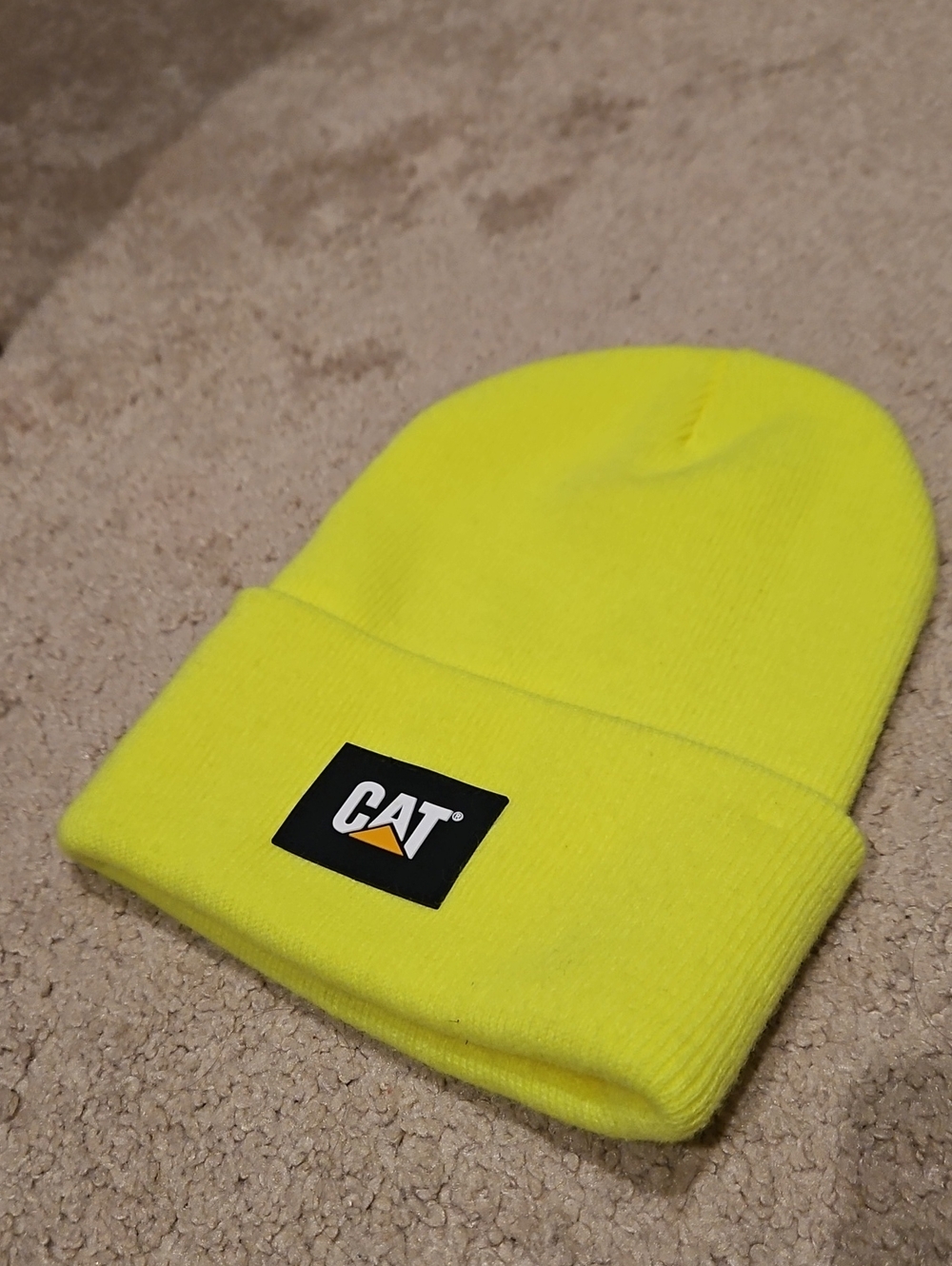 High-Visibility Yellow Beanie, Carter Caterpillar